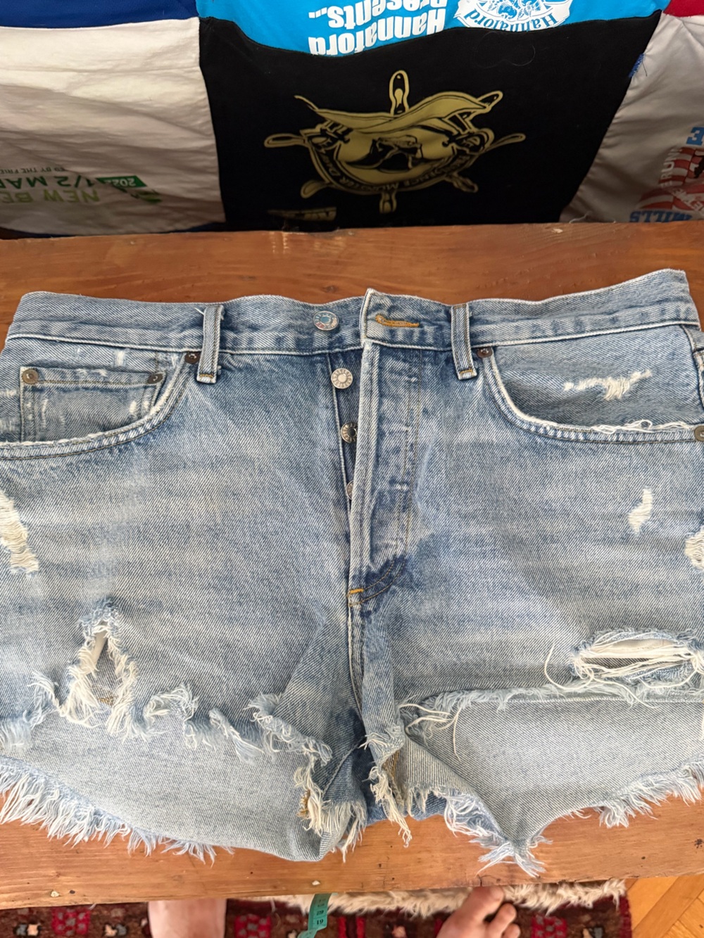 Agolde Light Blue Denim Waistband Detail